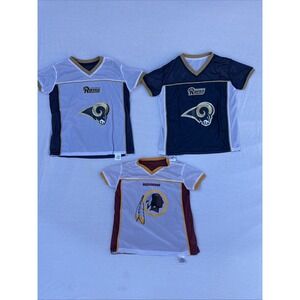 LA Rams&Redskins NFL Flag Football Jerseys (3) Youth Sz L/L/M REVERSIBLE USA